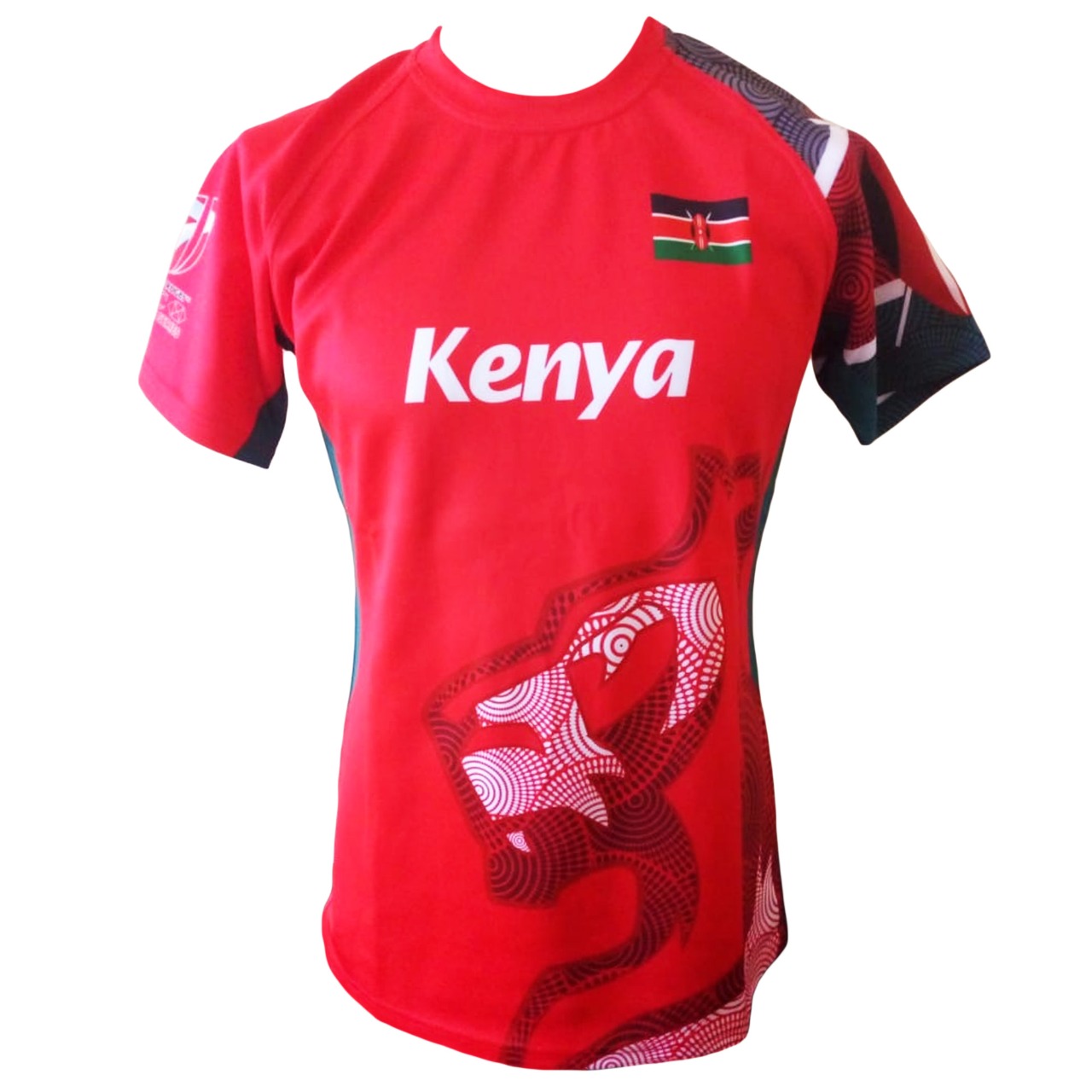 Kenya Rugby Sevens red Lion jersey