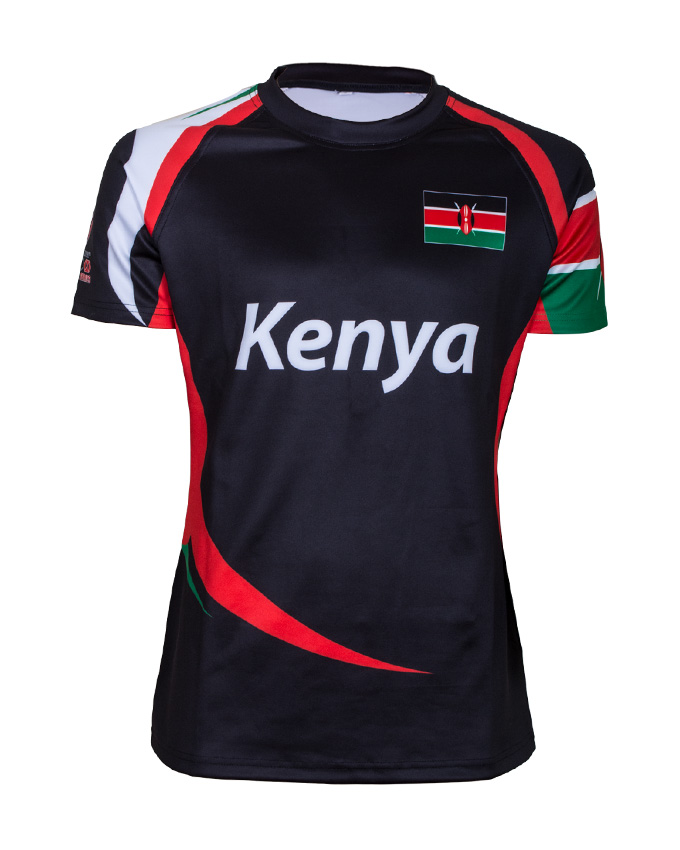 Kenya Rugby popular black sevens jersey